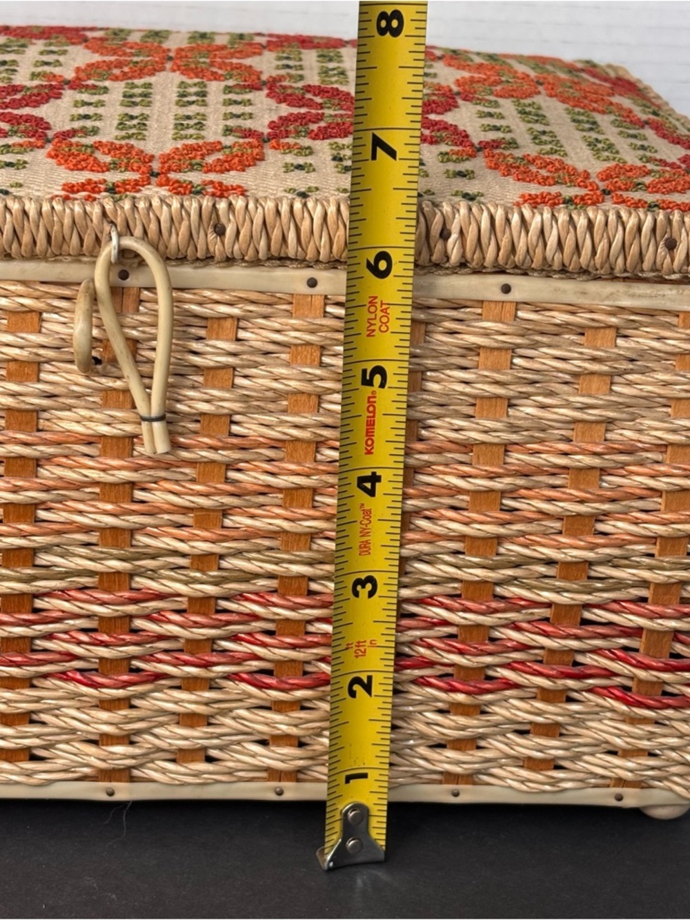 Vtg 1960’s JCPenney Wicker Woven Needlepoint Sewing Basket Box Japan w/Extra’s - Picture 11 of 15